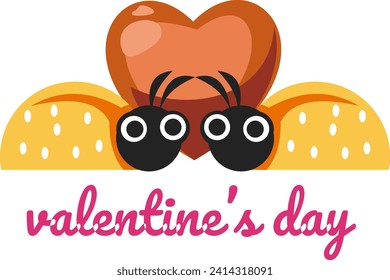 Valentines Day Background Design with Heart Stickers Scattered