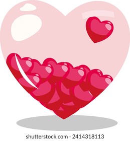 Valentines Day Background Design with Heart Stickers Scattered