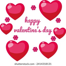 Valentines Day Background Design with Heart Stickers Scattered