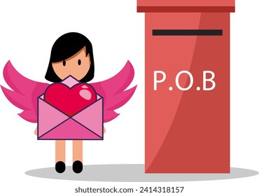 Valentines Day Background Design with Heart Stickers Scattered