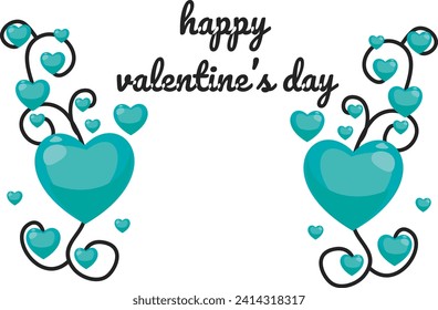 Valentines Day Background Design with Heart Stickers Scattered