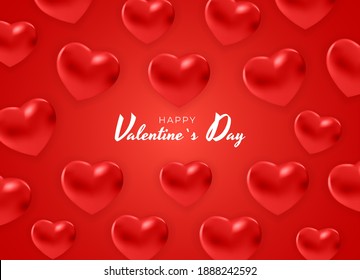 Valentinstag-Hintergrunddesign mit Herz... Vorlage für Werbe-, Web-, Social-Media- und Mode-Werbung.  Poster, Flyer, Grußkarte. Vektorgrafik