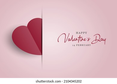 Valentine's day background design in paper style