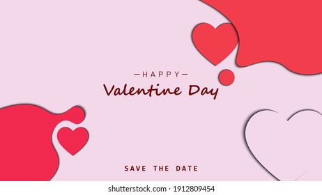 Valentinstag-Hintergrunddesign. Postkartenhintergrund, Grußkarten, Broschüren, Buchumschläge. EPS10-Vektor