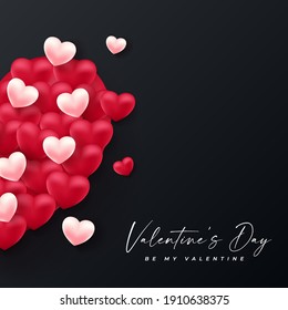Diseño de fondo de San Valentín con estilo realista. ilustración vectorial