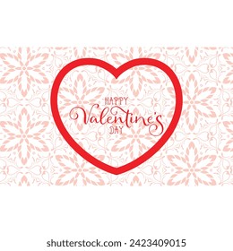 diseño de fondo del día de San Valentín con corazón rojo. diseño de corazón rosa. diseño de pancartas para el día de San Valentín. diseño de saludo de día de San Valentín horizontal. Antecedentes de San Valentín. Archivo vector.