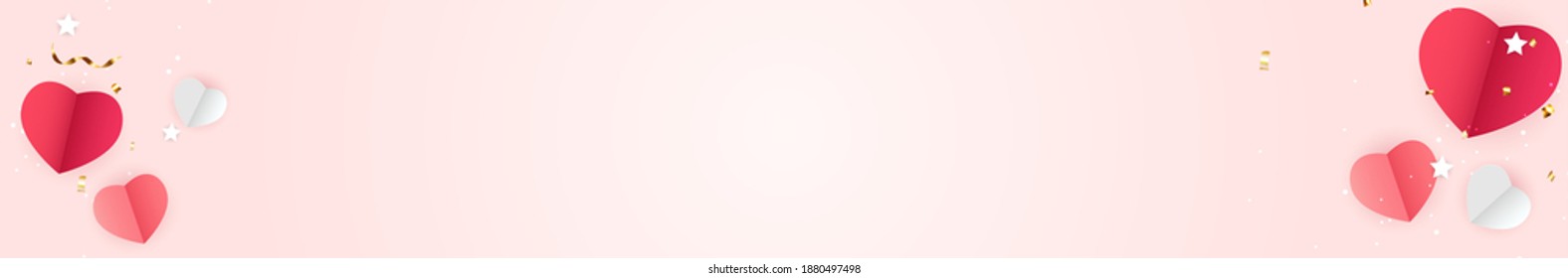 Valentine's Day Background Design. Template  for advertising, web, social media and fashion ads.  Horizontal poster, flyer, greeting card, header for website  Vector Illustration