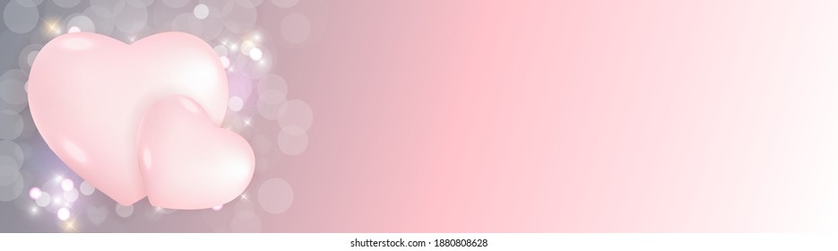 Valentine's Day Background Design. Template  for advertising, web, social media and fashion ads.  Horizontal poster, flyer, greeting card, header for website  Vector Illustration