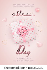 Valentinstag-Hintergrunddesign. Vorlage für Werbe-, Web-, Social-Media- und Mode-Werbung.  Poster, Flyer, Grußkarte, Kopfzeile für Website Vector Illustration 