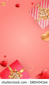 Valentinstag-Hintergrunddesign. Vorlage für Werbe-, Web-, Social-Media- und Mode-Werbung.  Poster, Flyer, Grußkarte, Kopfzeile für Website Vector Illustration