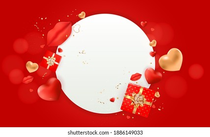 Valentine's Day Background Design. Template  for advertising, web, social media and fashion ads.  Poster, flyer, greeting card, header for website  Vector Illustration