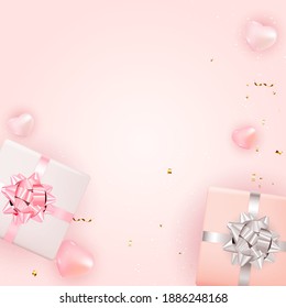 Valentine's Day Background Design. Template  for advertising, web, social media and fashion ads.  Horizontal poster, flyer, greeting card, header for website  Vector Illustration