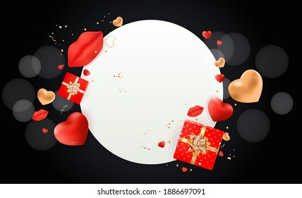 Valentine's Day Background Design. Template  for advertising, web, social media and fashion ads.  Poster, flyer, greeting card, header for website  Vector Illustration