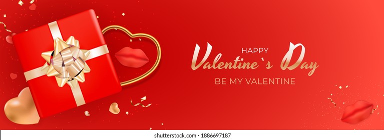 Valentine's Day Background Design. Template  for advertising, web, social media and fashion ads.  Poster, flyer, greeting card, header for website  Vector Illustration