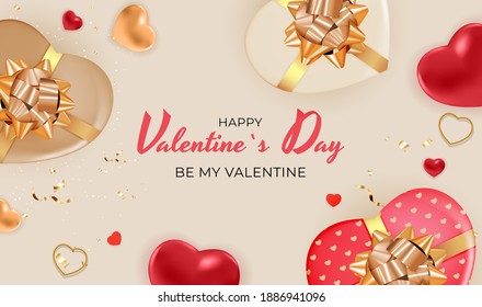 Valentine's Day Background Design. Template  for advertising, web, social media and fashion ads.  Poster, flyer, greeting card, header for website  Vector Illustration