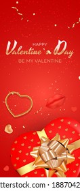 Valentine's Day Background Design. Template  for advertising, web, social media and fashion ads.  Poster, flyer, greeting card, header for website  Vector Illustration