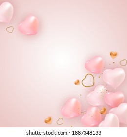 Valentinstag-Hintergrunddesign. Vorlage für Werbe-, Web-, Social-Media- und Mode-Werbung.  Poster, Flyer, Grußkarte, Kopfzeile für Website Vector Illustration