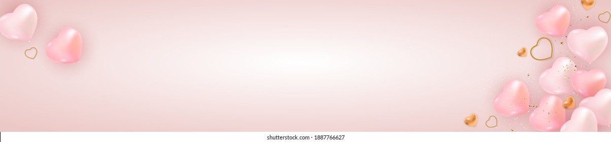 Valentine's Day Background Design. Template  for advertising, web, social media and fashion ads.  Poster, flyer, greeting card, header for website  Vector Illustration