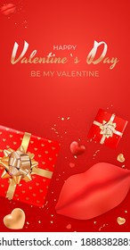 Valentine's Day Background Design. Template  for advertising, web, social media and fashion ads.  Poster, flyer, greeting card, header for website  Vector Illustration