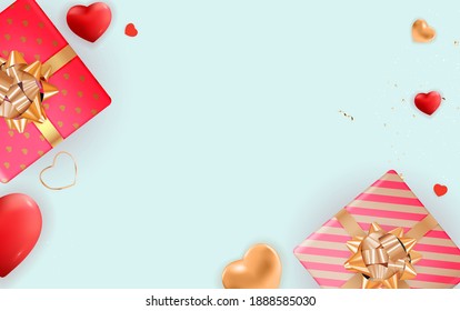 Diseño de fondo del Día de San Valentín. Plantilla para publicidad, web, medios sociales y anuncios de moda.  Cartel, volante, tarjeta de saludo, cabecera del sitio web Ilustración vectorial