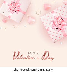 Valentine's Day Background Design. Template  for advertising, web, social media and fashion ads.  Poster, flyer, greeting card, header for website  Vector Illustration
