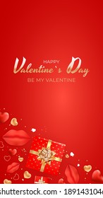 Valentine's Day Background Design. Template  for advertising, web, social media and fashion ads.  Poster, flyer, greeting card, header for website  Vector Illustration
