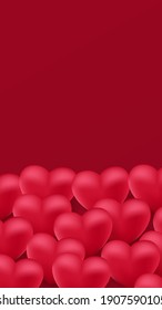 Valentine's Day background design with text space using red and white color of heart shape .