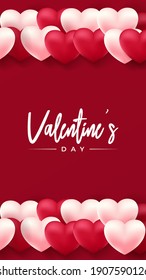 Valentine's Day background design with text space using red and white color of heart shape .