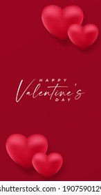 Valentine's Day background design with text space using red and white color of heart shape .