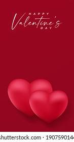 Valentine's Day background design with text space using red and white color of heart shape .