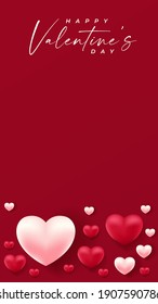 Valentine's Day background design with text space using red and white color of heart shape .