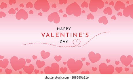 Valentine's Day Background Design Vector Using Pink Love Heart Vector Png