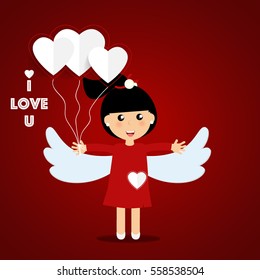Valentines day background design. Vector illustration.