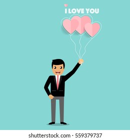 Valentines day background design. Vector illustration.