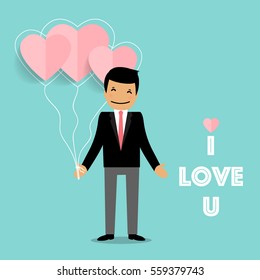 Valentines day background design. Vector illustration.