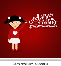 Valentines day background design. Vector illustration.