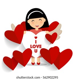 Valentines day background design. Vector illustration.
