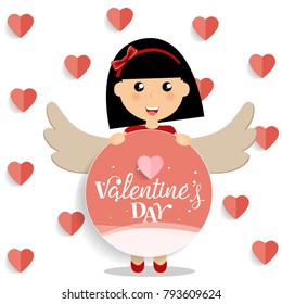 Valentines day background design. Vector illustration.