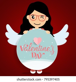 Valentines day background design. Vector illustration.