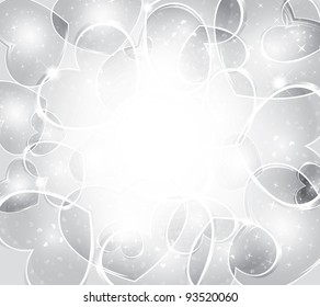 Valentine's day background - Elegant silver background from hearts