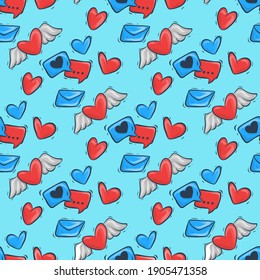 Valentinstag Hintergrund. Endlose chaotische Textur. Muster für Valentinstag