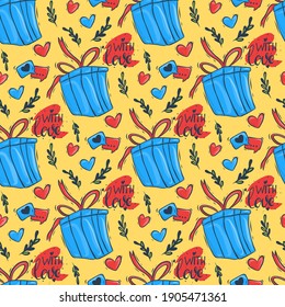 Valentines day background. Endless chaotic texture. Pattern for valentines day