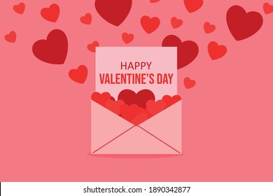 Antecedentes de San Valentín con sobre.