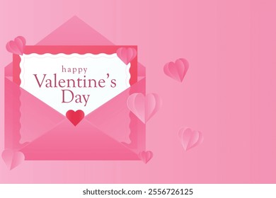 Valentine's day background with envelope