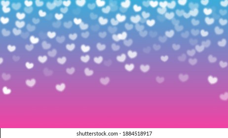 Valentines day background. Falling soft hearts. Vector illustration