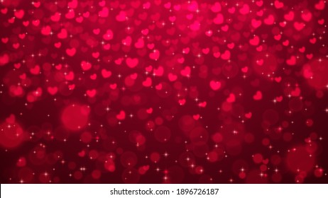 Antecedentes del día de San Valentín. Cayendo corazones rojos suaves. Ilustración del vector