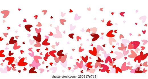 Valentine's Day background February 14th with pink hearts and confetti. Flyers, invitation, posters, brochure, banners, voucher design template