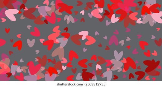 Valentine's Day background February 14th with pink hearts and confetti. Flyers, invitation, posters, brochure, banners, voucher design template