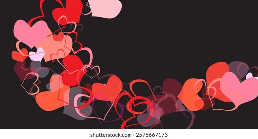 Valentine's Day background February 14th with pink hearts and confetti. Flyers, invitation, posters, brochure, banners, voucher design template