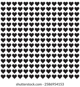 Valentine's Day background February 14th with black hearts and confetti.